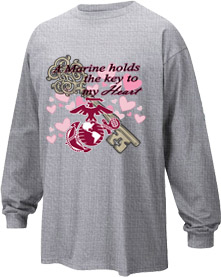 Printed Shirt: Customizable A Marine holds the key to my Heart