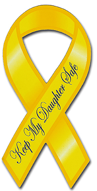 Ribbon Car Magnet, Keep My Daughter Safe