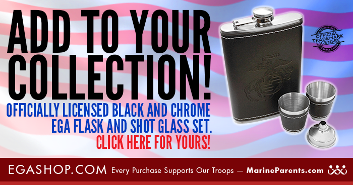 Marine Corps Flask and Shot Glass Set