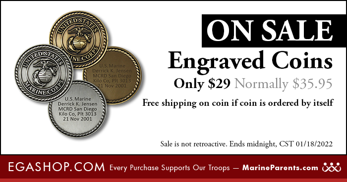 Engraved Coins for your Marine on sale!