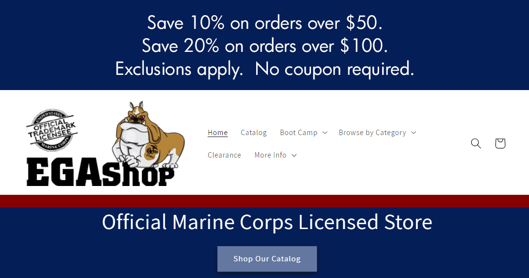 Sale on Marine Corps T-Shirts at the EGA Shop