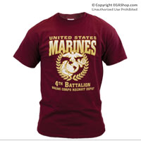  Standard T-Shirt: 4th Recruit Btn (Maroon)